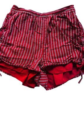 American Eagle Red White Striped Cotton Polyester Shorts Lounge XS Extra Small